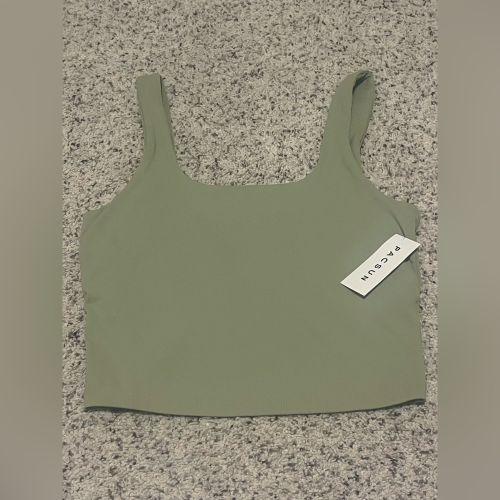 PacSun Olive Green Square Neck Tank Top